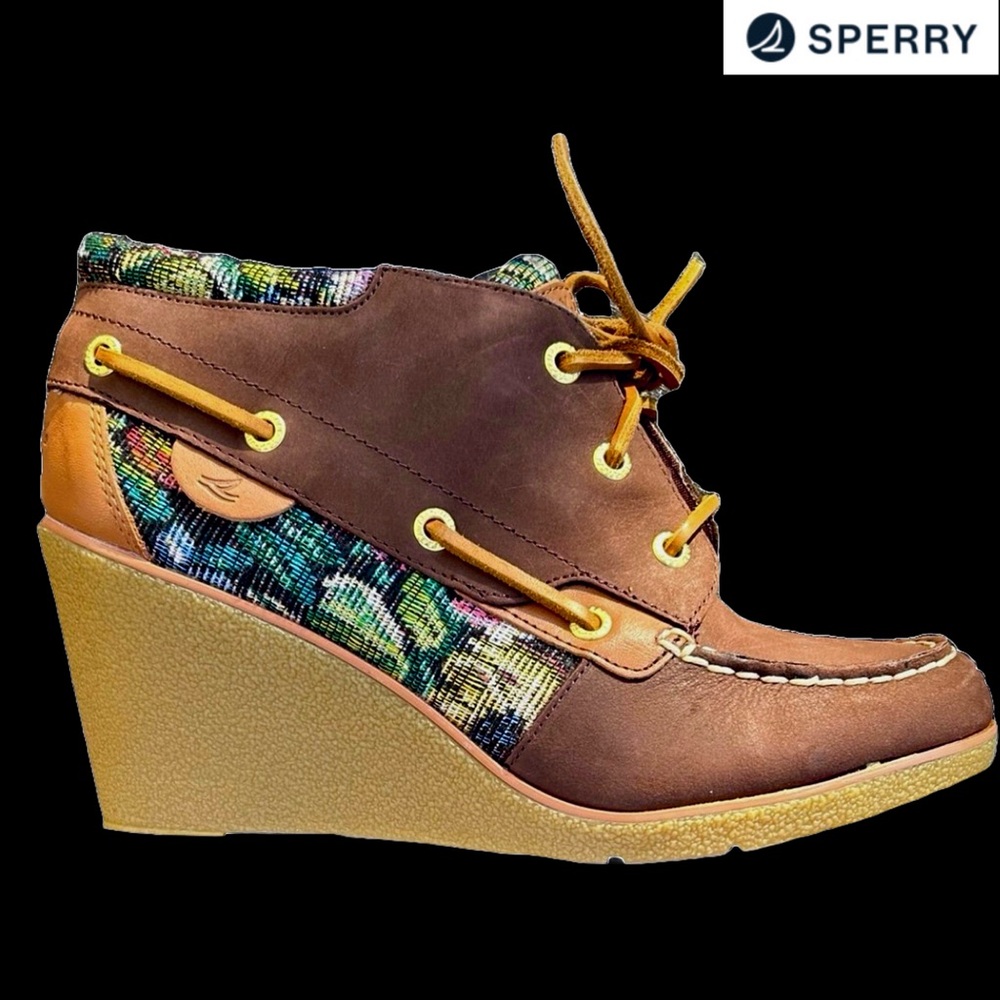 Sperry Top Sider Floral Tapestry Ankle Boots